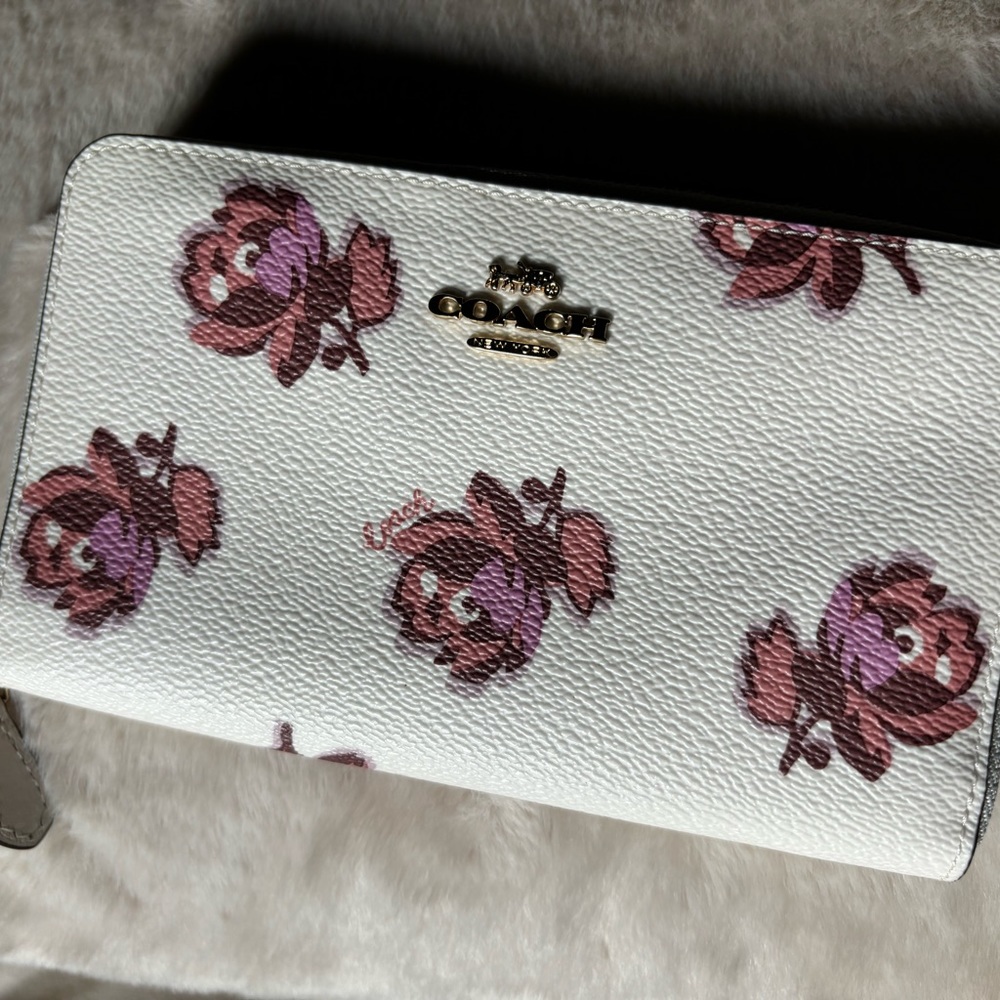 Coach floral zip wallet